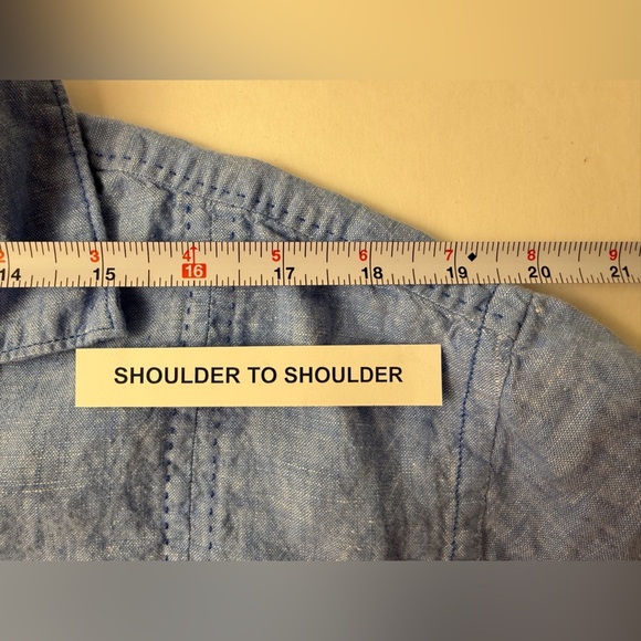 Tommy Bahama Men's L 100% Linen Blue Chambray Relax Button Up Shirt Short Sleeve - Picture 9 of 12